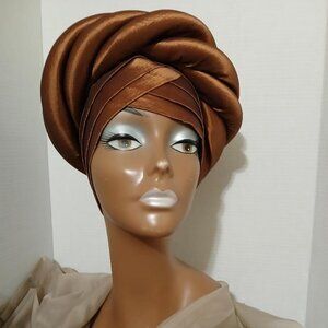 Copper-Colored Braided Crown Headwrap